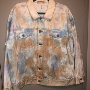 Free People tie dye oversized jacket